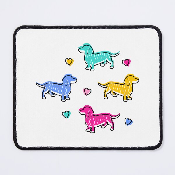 Item preview, COLORFUL DAXIES, DAXIES, DACHSHUND WITH HEARTS BY SUBGRL designed and sold by SUBGIRL.
