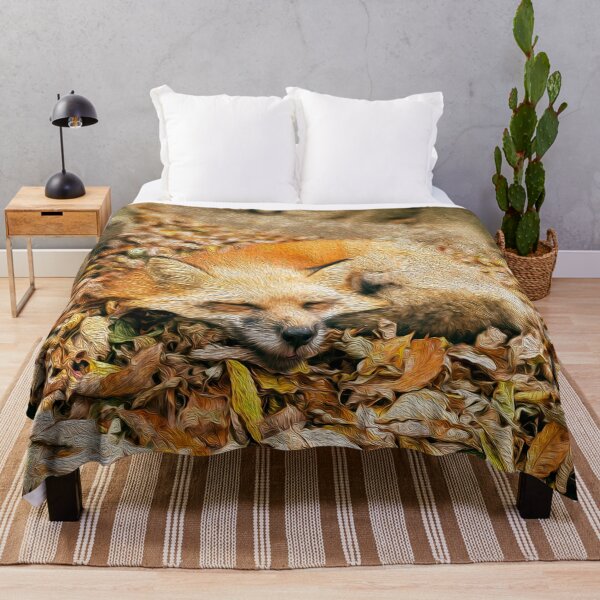 Item preview, Fox Sleeping on Autumn Leaves designed and sold by friendlyfauna.