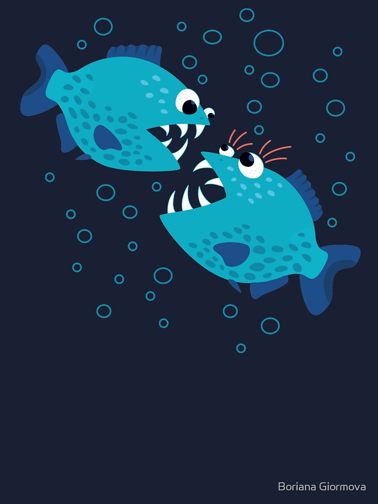 piranha fish drawing comic symbol illustration fun' Sticker