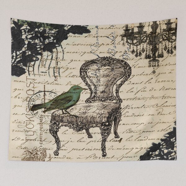 Item preview, cottagecore shabby chic vintage scripts french chair chandelier  designed and sold by LEILA ART SPACE.