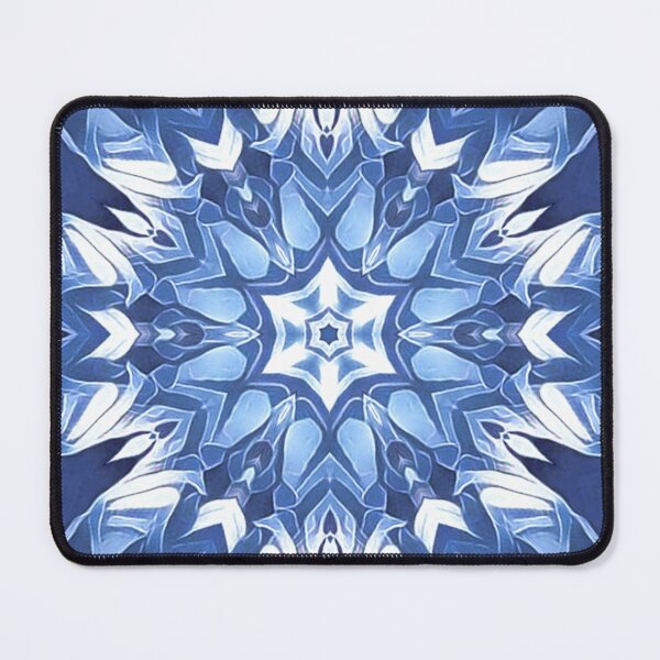 Item preview, snowflake style pattern and design hexagonal kaleidoscopic style in shades of BLUE designed and sold by mister-john.