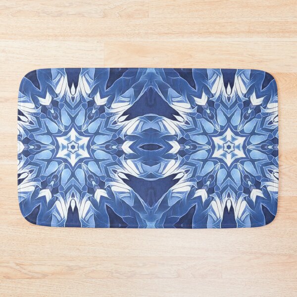 Item preview,  snowflake style pattern and design hexagonal kaleidoscopic style in shades of BLUE designed and sold by mister-john.