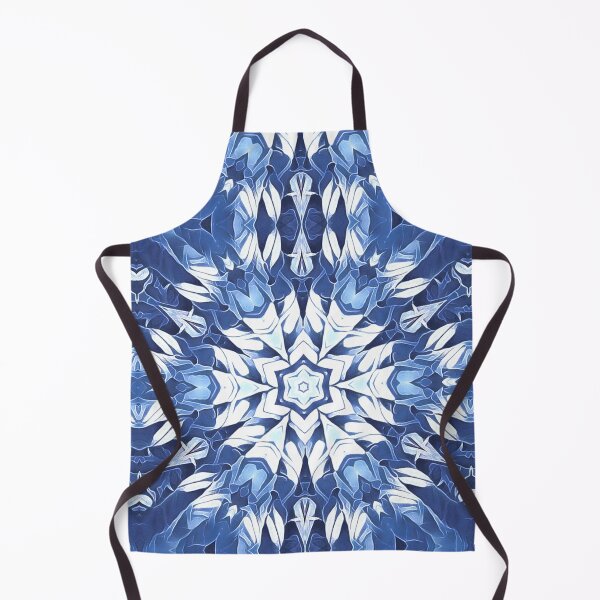 Item preview, geometric snowflake pattern and design hexagonal kaleidoscopic style in shades of BLUE designed and sold by mister-john.