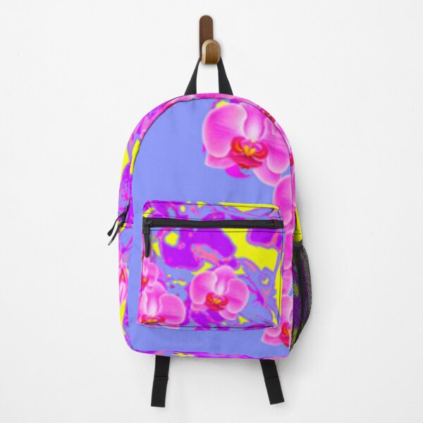 Item preview, PINK, PURPLE ORCHIDS BLUE-YELLOW PATTERN ART designed and sold by sharlesart.