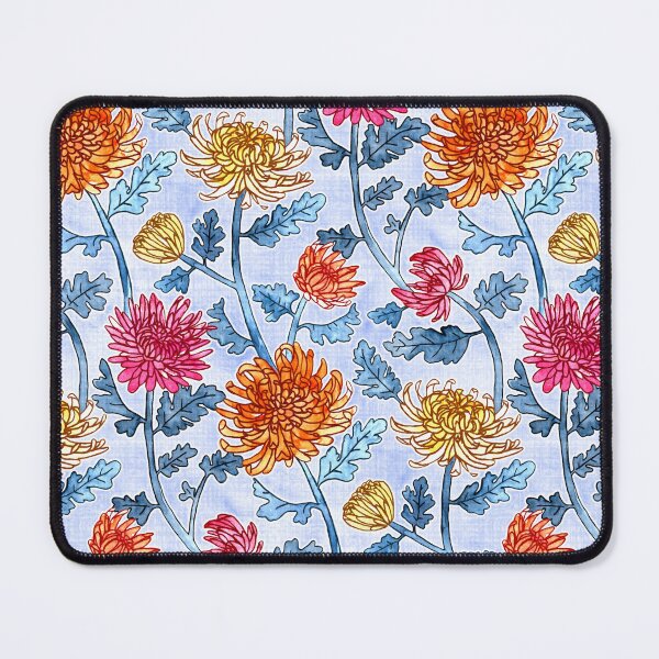 Item preview, Chrysanthemum Watercolor & Pen Pattern - Periwinkle Purple designed and sold by TigaTiga.