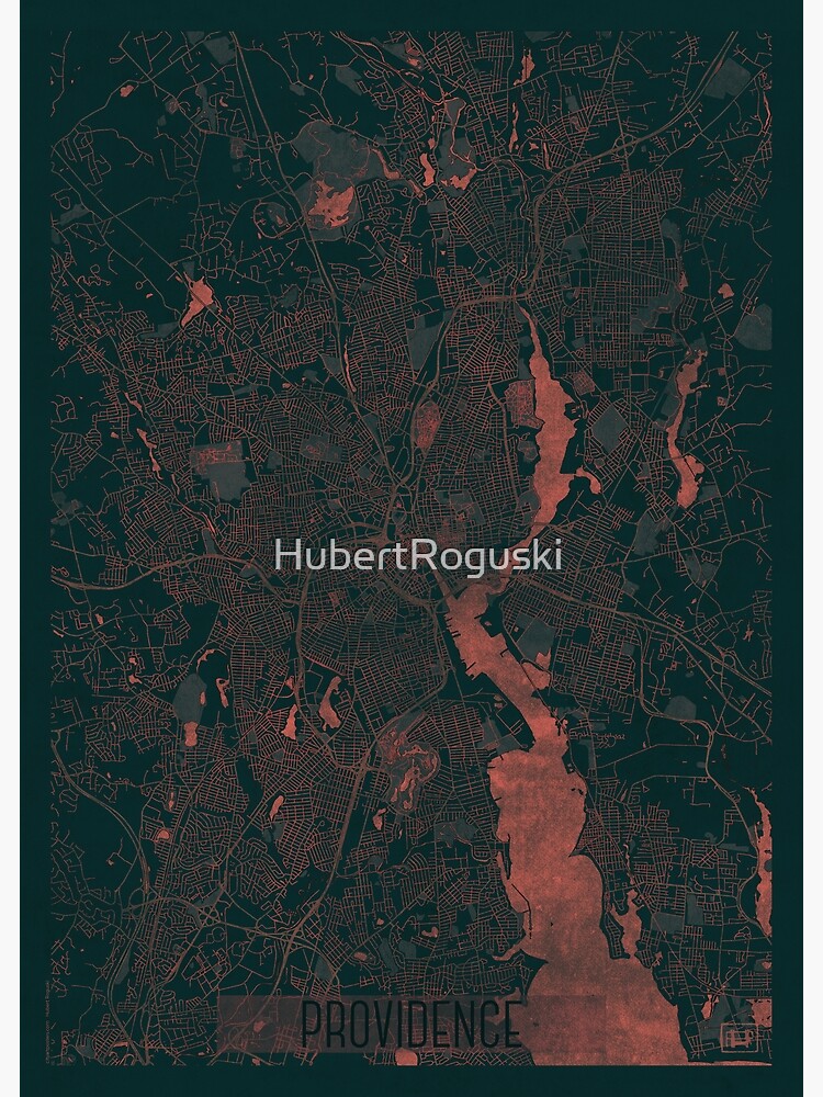 Providence Map Red by HubertRoguski