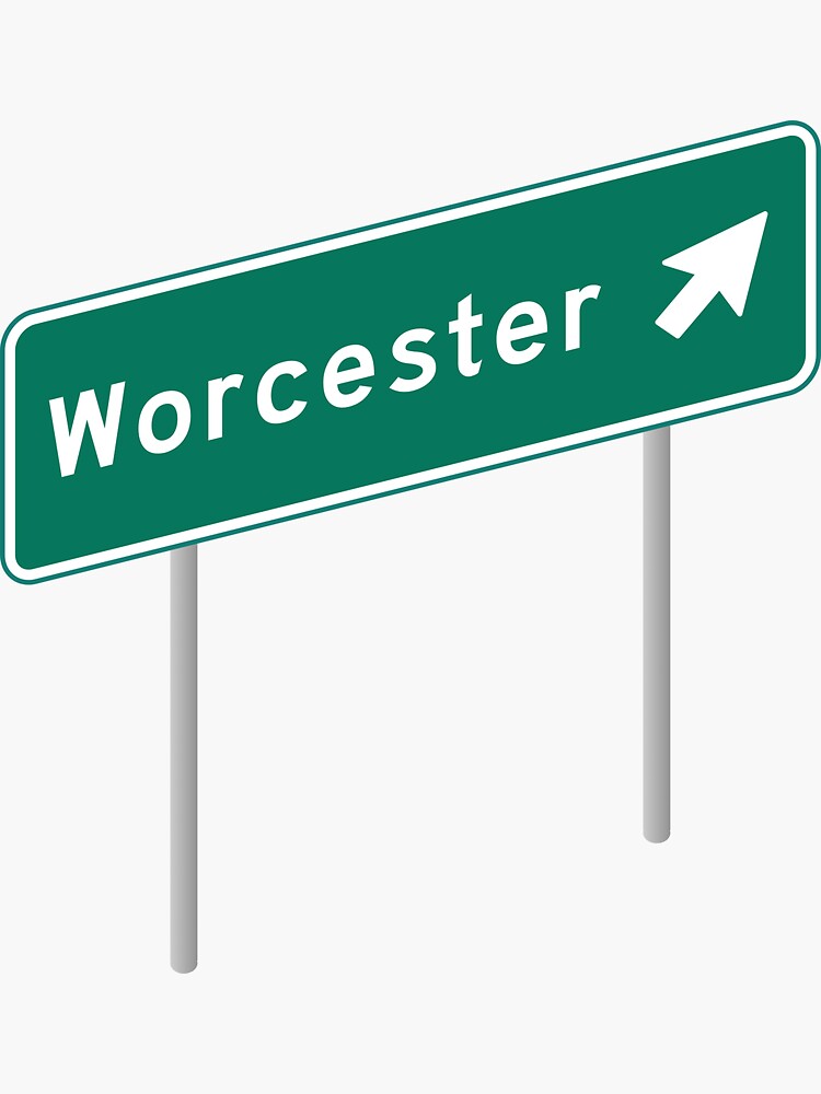 Thumbnail 3 of 3, Sticker, Worcester designed and sold by WordsMaps.