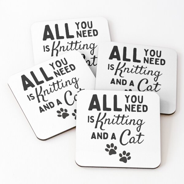 Item preview, All you need is knitting and a cat designed and sold by TheGreenGoat.