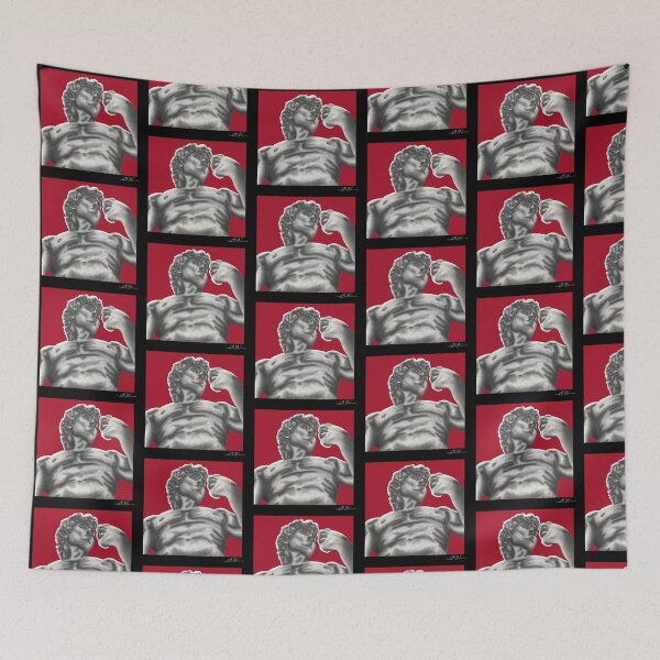 Item preview, Michelangelo’s David Sculpture (Red Background) designed and sold by EN Tattoos & Designs.