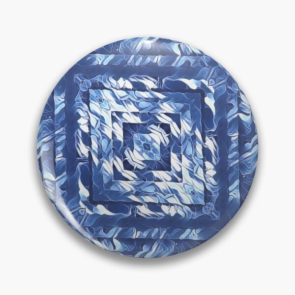 Item preview, geometric square composition pattern and design in shades of BLUE designed and sold by mister-john.