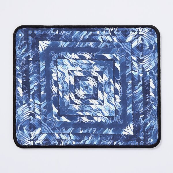 Item preview, geometric square composition pattern and design in shades of BLUE designed and sold by mister-john.