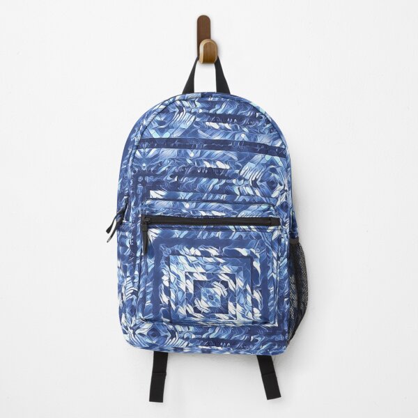 Item preview, geometric square composition pattern and design in shades of BLUE designed and sold by mister-john.