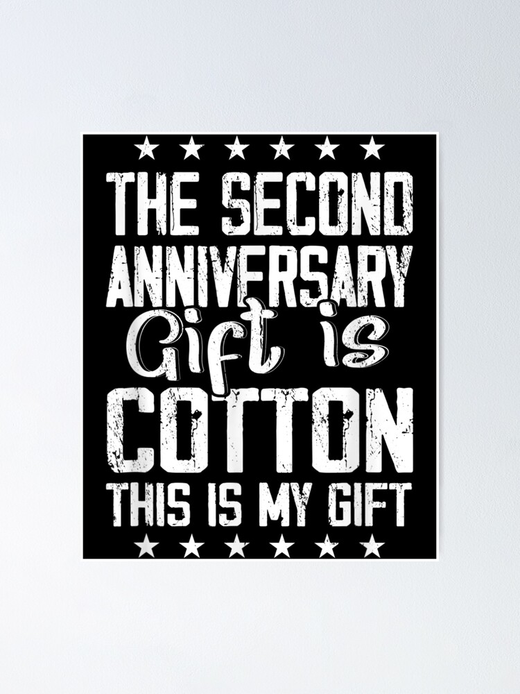 2nd Wedding Anniversary Cotton Him Husband Her Poster for Sale by