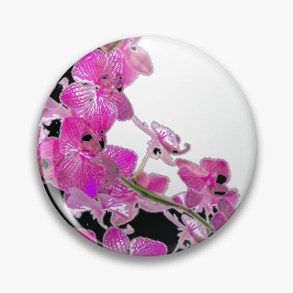 Item preview,    PURPLE ORCHIDS FLOWER PATTERN BLACK-WHITE ART designed and sold by sharlesart.