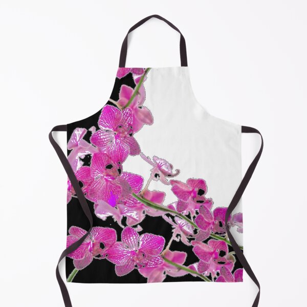 Item preview, PURPLE ORCHIDS FLOWER PATTERN BLACK-WHITE ART designed and sold by sharlesart.