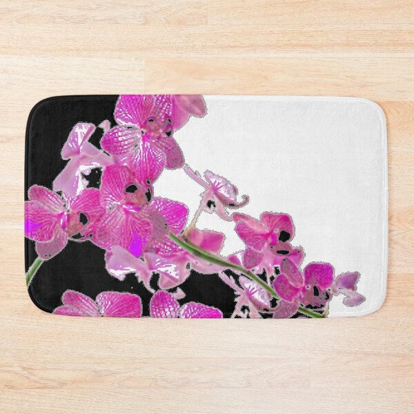 Item preview,    PURPLE ORCHIDS FLOWER PATTERN BLACK-WHITE ART designed and sold by sharlesart.