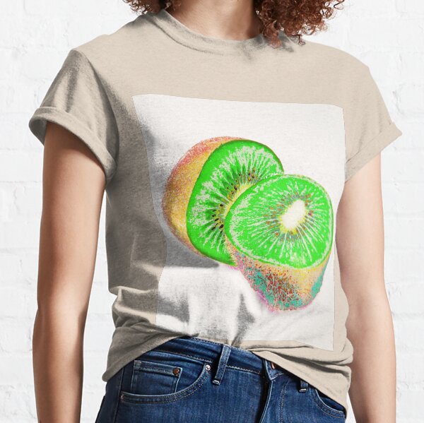 Kiwilicious - Neon Green Kiwi Fruit Photo Art Classic T-Shirt