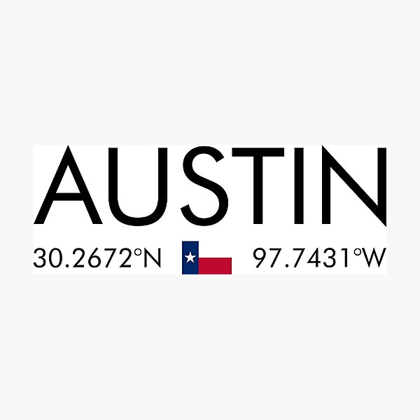 Item preview, Texas - Austin City Coordinates designed and sold by n0madd.