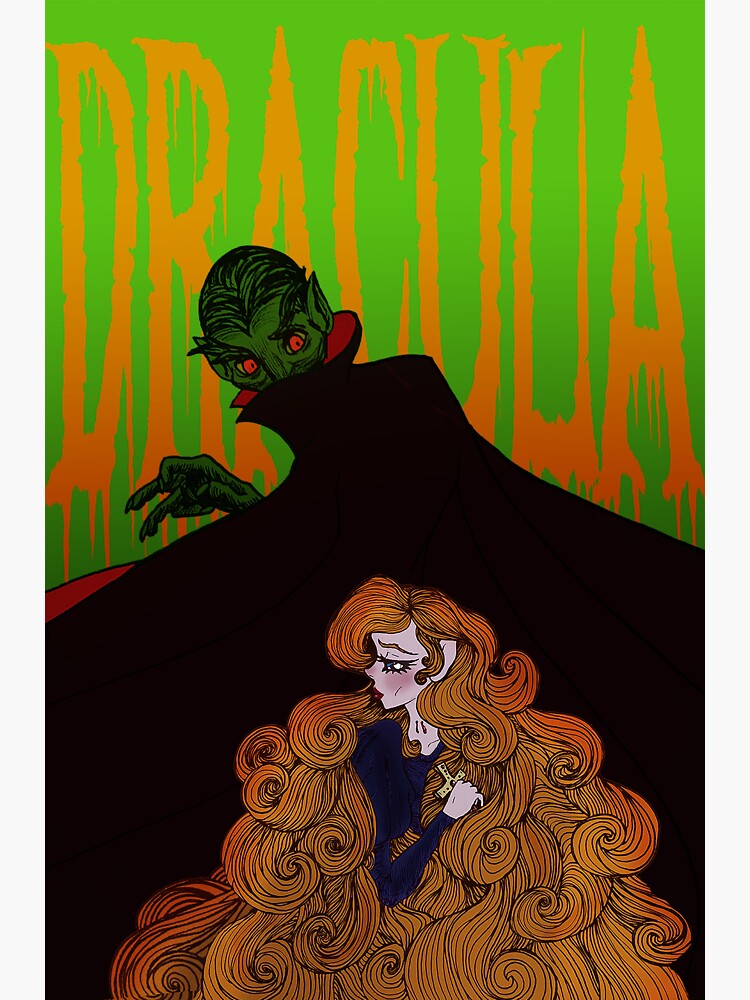Dracula and Mina Harker - Green Background" Sticker for Sale by  thebookwarrior | Redbubble