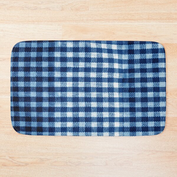 Item preview, White and Navy Blue Farmhouse Buffalo Plain designed and sold by Schka.