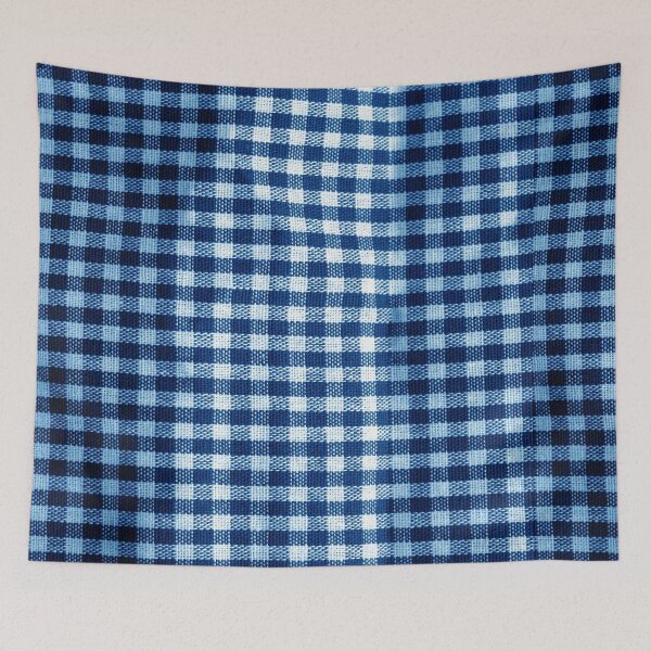 Item preview, White and Navy Blue Farmhouse Buffalo Plain designed and sold by Schka.