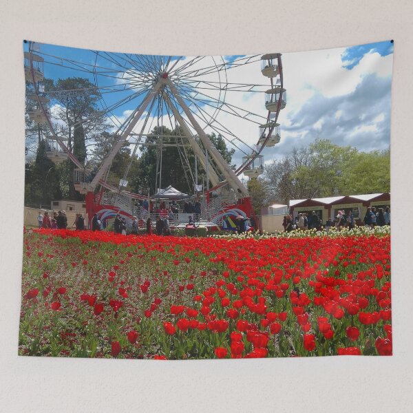 Aperçu de l'œuvre Fleurs rouges et grande roue, Canberra créée et vendue par jeremydwilliams.