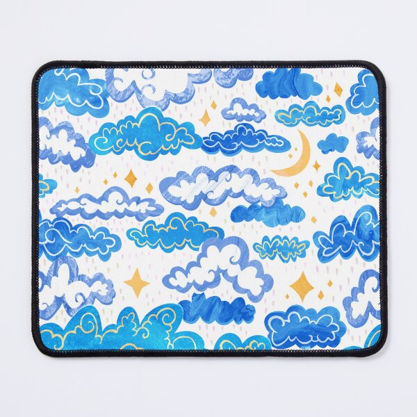 Item preview, Starry Rainclouds - Cornflower Blue designed and sold by TigaTiga.