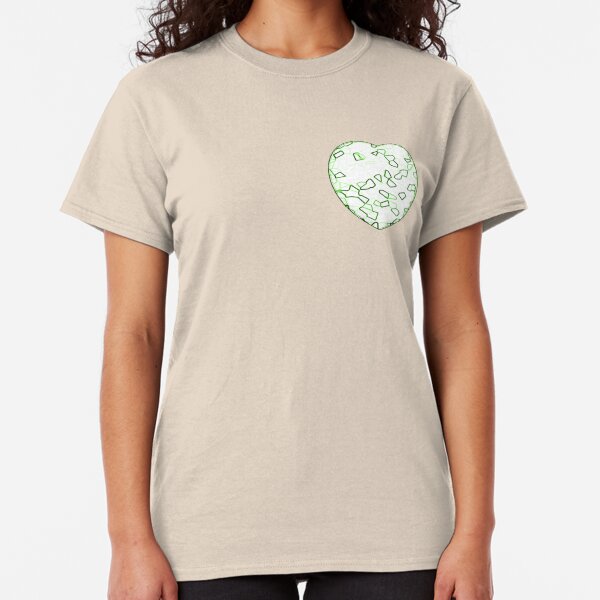 Stylised Green & White Heart Classic T-Shirt
