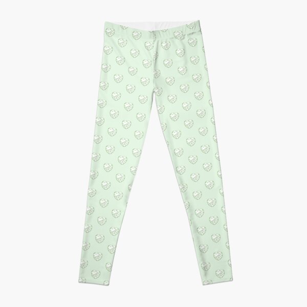 Stylised Green & White Heart Leggings