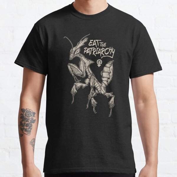 Eat the Patriarchy Punk Ghost Mantis feminist ink illustration  Classic T-Shirt