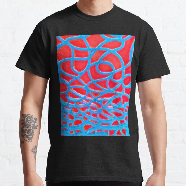 Red and Turquoise Maze - Abstract Art Photography Classic T-Shirt