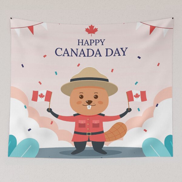 Artikelvorschau, Happy Canada Day - Beaver and Flags entworfen und verkauft von Yannik Hay.