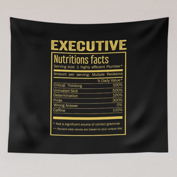 Item preview, Mens Womens executive birthday Gifts Shirt,Cool executive Funny Nutrition Facts Mens Womens Christmas Fathers Days Gift, executive Nutrition Facts designed and sold by xlnv.