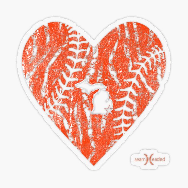 Womens Vintage Detroit Baseball Heart with Tiger Stripes Tank Top