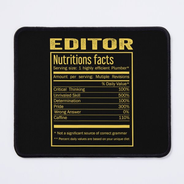Item preview, Mens Womens editor birthday Gifts Shirt,Cool editor Funny Nutrition Facts Mens Womens Christmas Fathers Days Gift, editor Nutrition Facts designed and sold by xlnv.