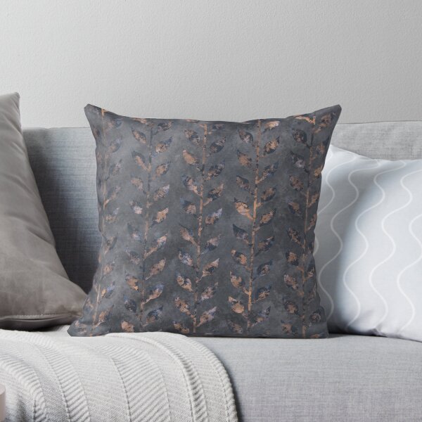 Autumn Leaves | Gray & Tan Throw Pillow