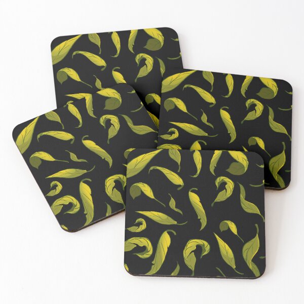 Item preview, Black yellow green leaf falling off tree designed and sold by euise.