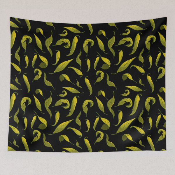 Item preview, Black yellow green leaf falling off tree designed and sold by euise.