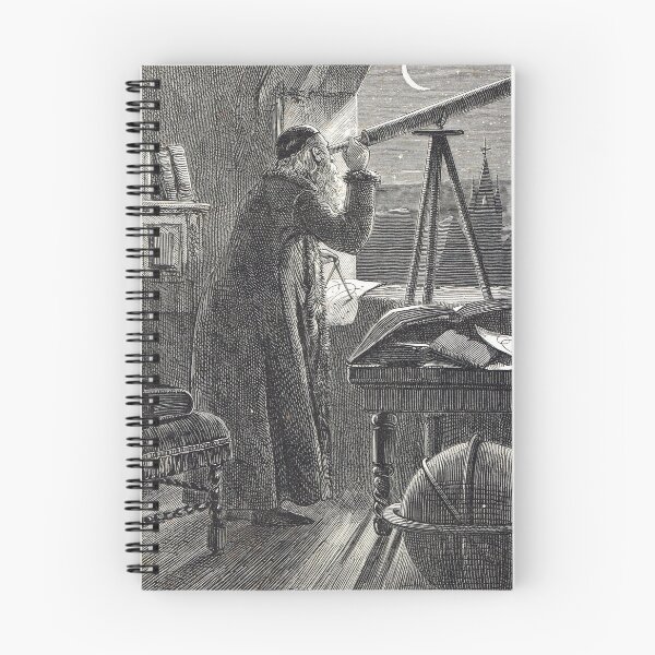 Item preview, Copernicus observing the night sky with a telescope designed and sold by artfromthepast.