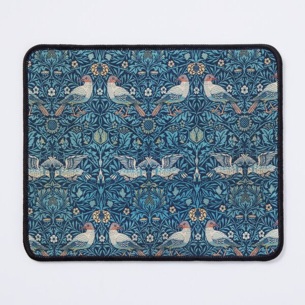 Item preview, WHITE BIRDS IN RED BLUE LEAVES ,FLOWERS Art Nouveau Floral designed and sold by BulganLumini.