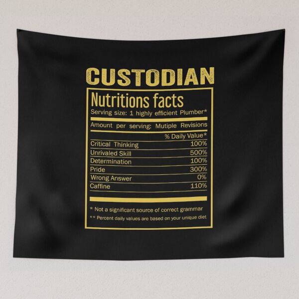 Item preview, Mens Womens custodian birthday Gifts Shirt,Cool custodian Funny Nutrition Facts Mens Womens Christmas Fathers Days Gift, custodian Nutrition Facts designed and sold by xlnv.