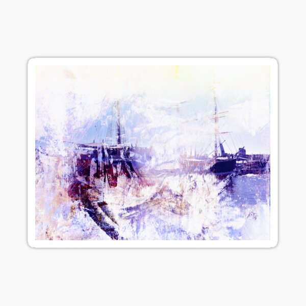 Hamburg - Harbor - Abstract - Blue Sticker
