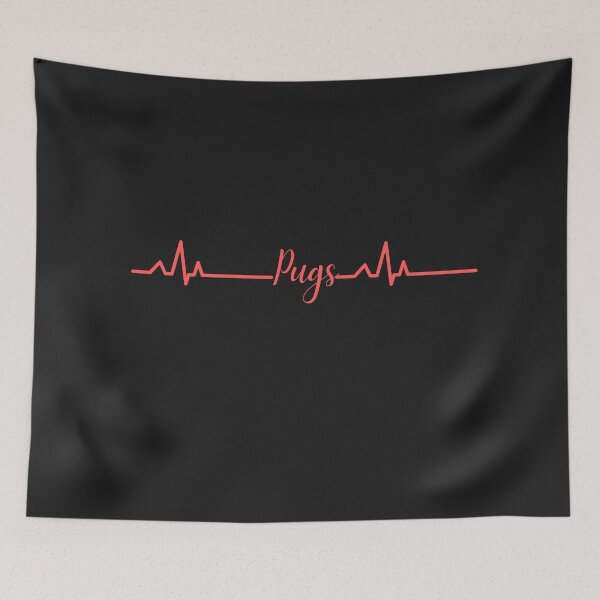 Item preview, A pug heartbeat line design. designed and sold by Doggymadness.