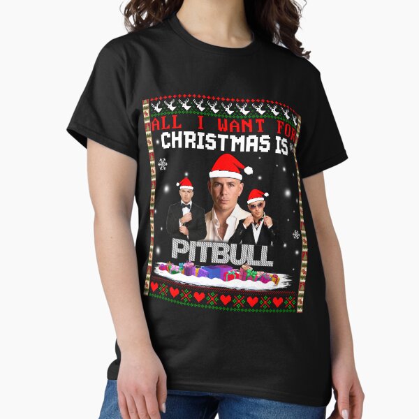 Vista previa del artículo con la obra «Todo lo que quiero para Navidad es Pitbull», diseñado y vendido por danTerrence.