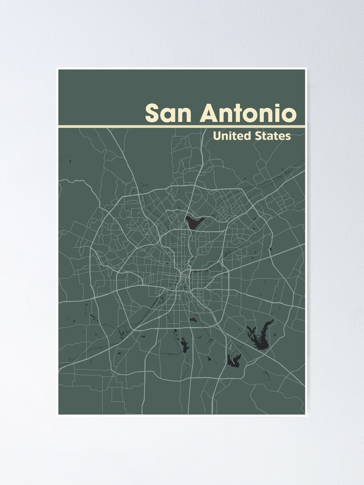 quot San Antonio United States Map - Fposter,small,wall Texture,product,750x1000 
