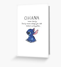 Ohana Means Family Greeting Card