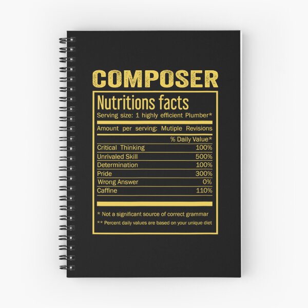 Item preview, Mens Womens composer birthday Gifts Shirt,Cool composer Funny Nutrition Facts Mens Womens Christmas Fathers Days Gift, composer Nutrition Facts designed and sold by xlnv.