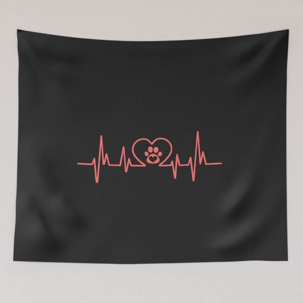 Item preview, A dog paw heartbeat line design.  designed and sold by Doggymadness.