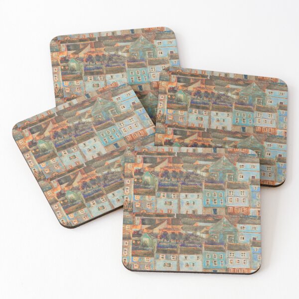 Item preview, Evening Light Over Old English Town designed and sold by Kathy Gales.