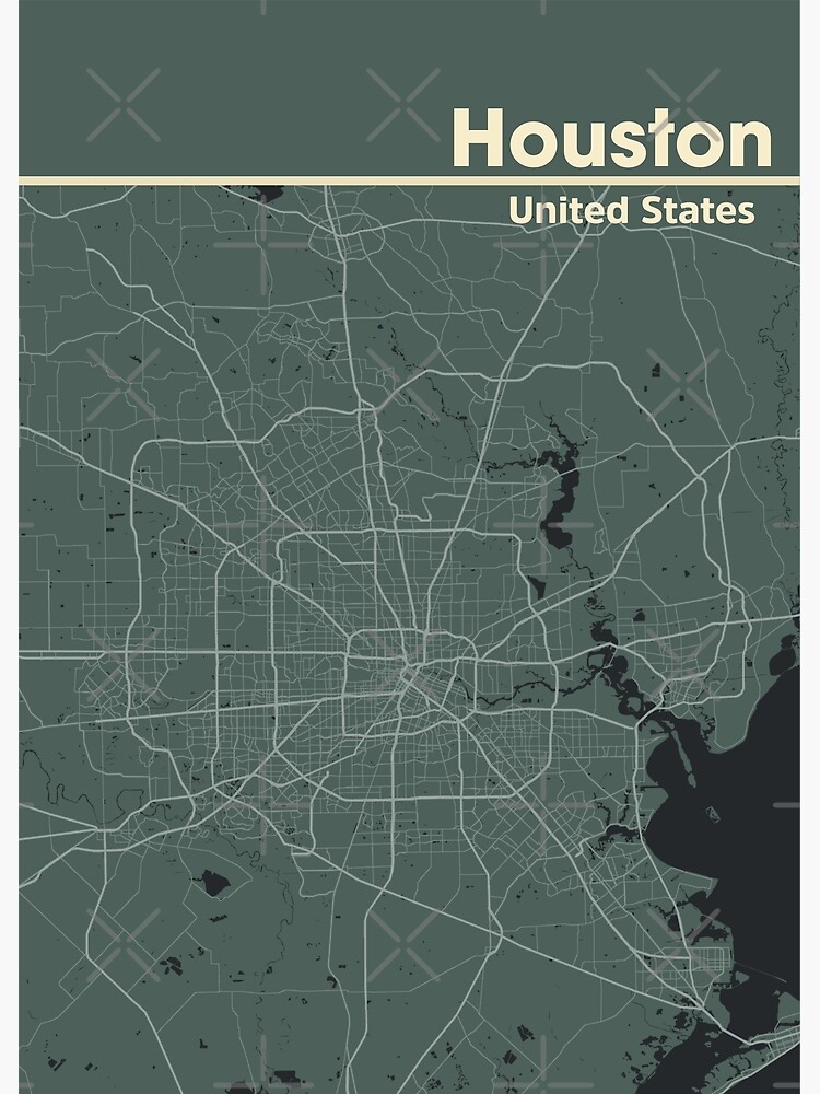 quot Houston United States Map Poster quot - Flat,750x,075,f Pad,750x1000,f8f8f8 